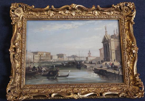 Edward Pritchett (fl.1828-1864) The Grand Canal with Santa Maria della Salute & On the Lagoon, Venice 10 x 14in.